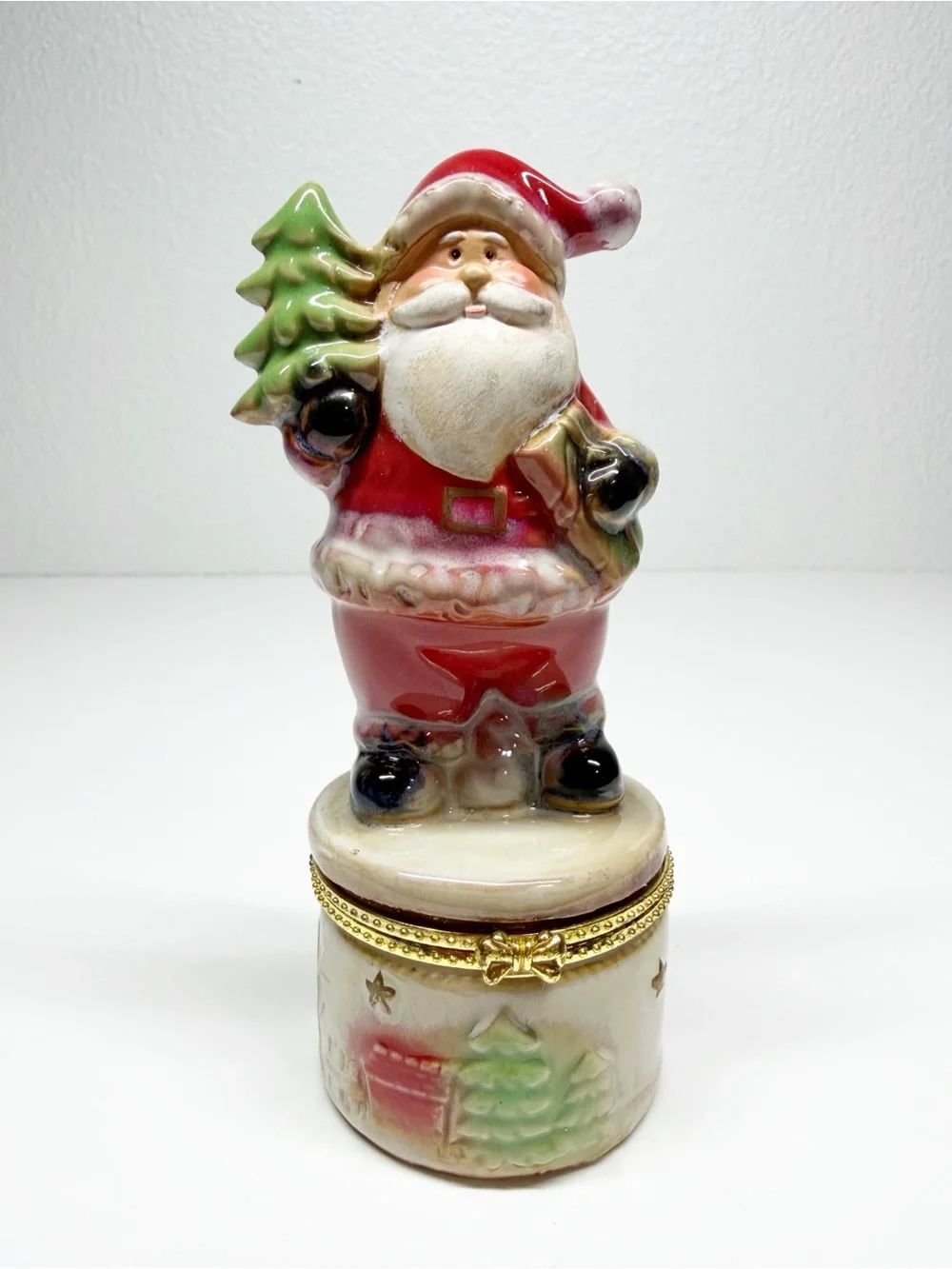 Porcelain Santa Trinket Box